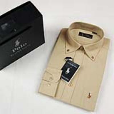 Ralph Lauren men dress shirt - small color pony - light yellow No. 895